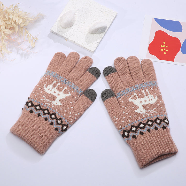 CALORA_ Modieuze Dikke Fleece Handschoenen voor Volwassenen met Touchscreen