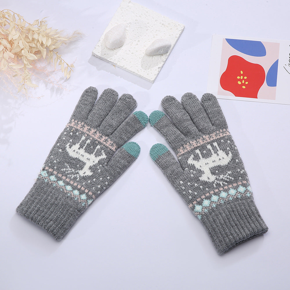 CALORA_ Modieuze Dikke Fleece Handschoenen voor Volwassenen met Touchscreen