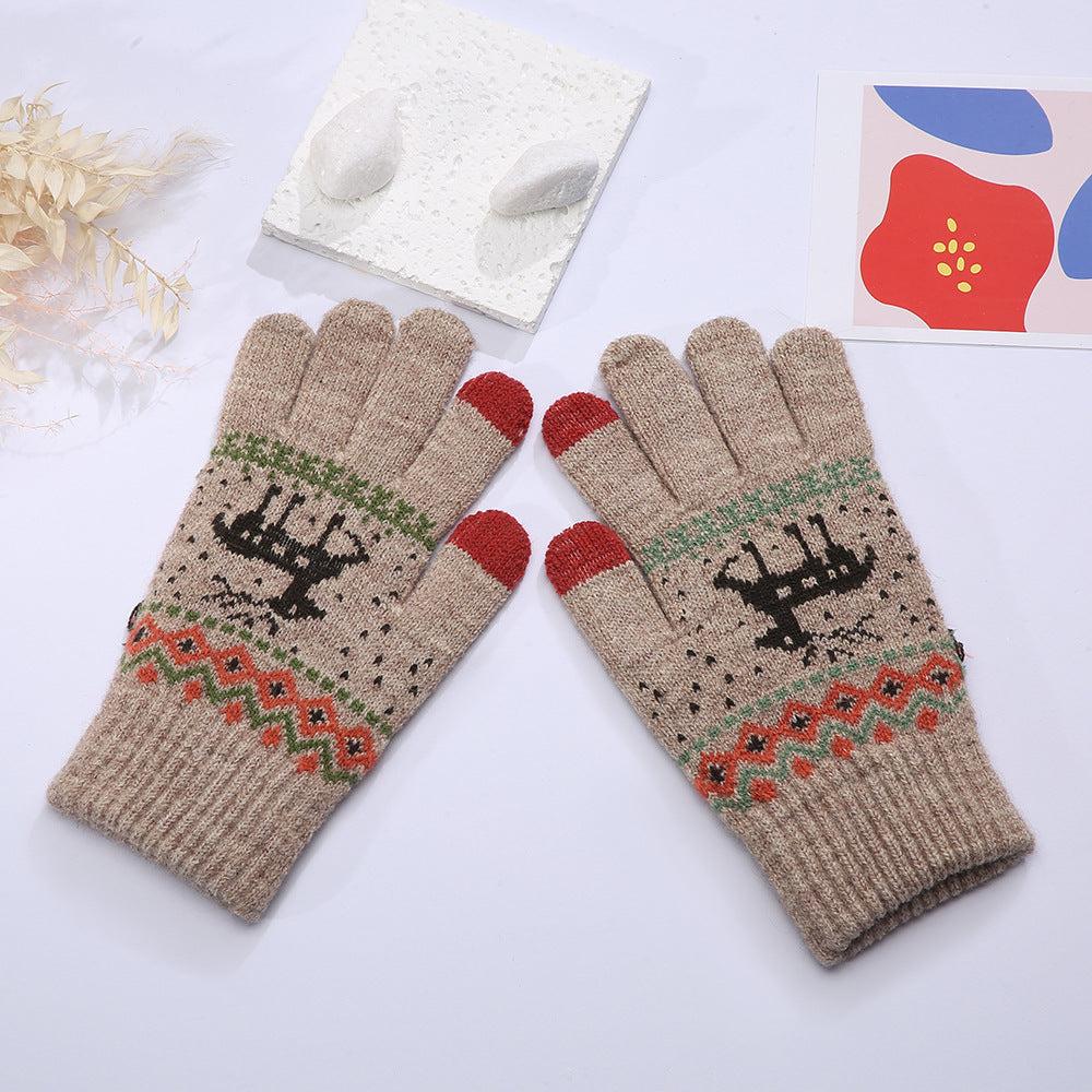 CALORA_ Modieuze Dikke Fleece Handschoenen voor Volwassenen met Touchscreen