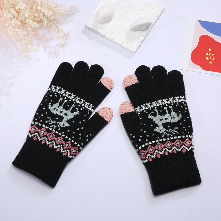 CALORA_ Modieuze Dikke Fleece Handschoenen voor Volwassenen met Touchscreen