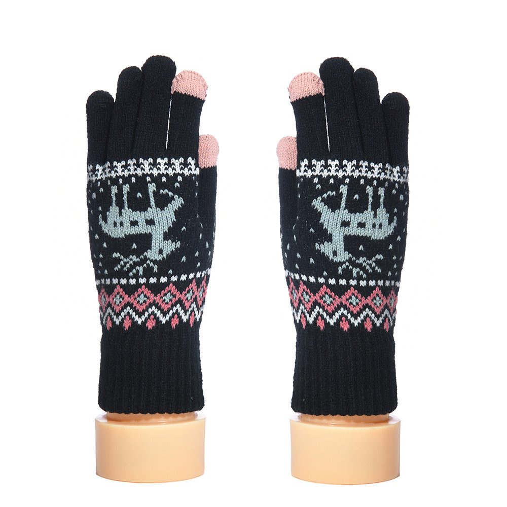 CALORA_ Modieuze Dikke Fleece Handschoenen voor Volwassenen met Touchscreen