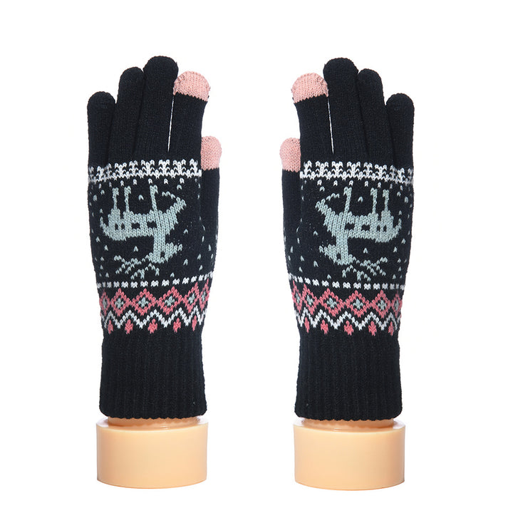 CALORA_ Modieuze Dikke Fleece Handschoenen voor Volwassenen met Touchscreen