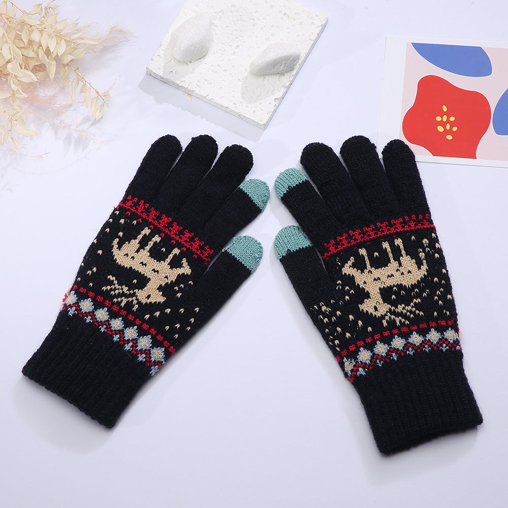 CALORA_ Modieuze Dikke Fleece Handschoenen voor Volwassenen met Touchscreen
