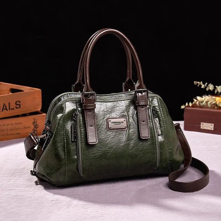 Morino | Elegante Italiaanse Leren Tas-Handtassen-Calora-Groen - Verde-Calora