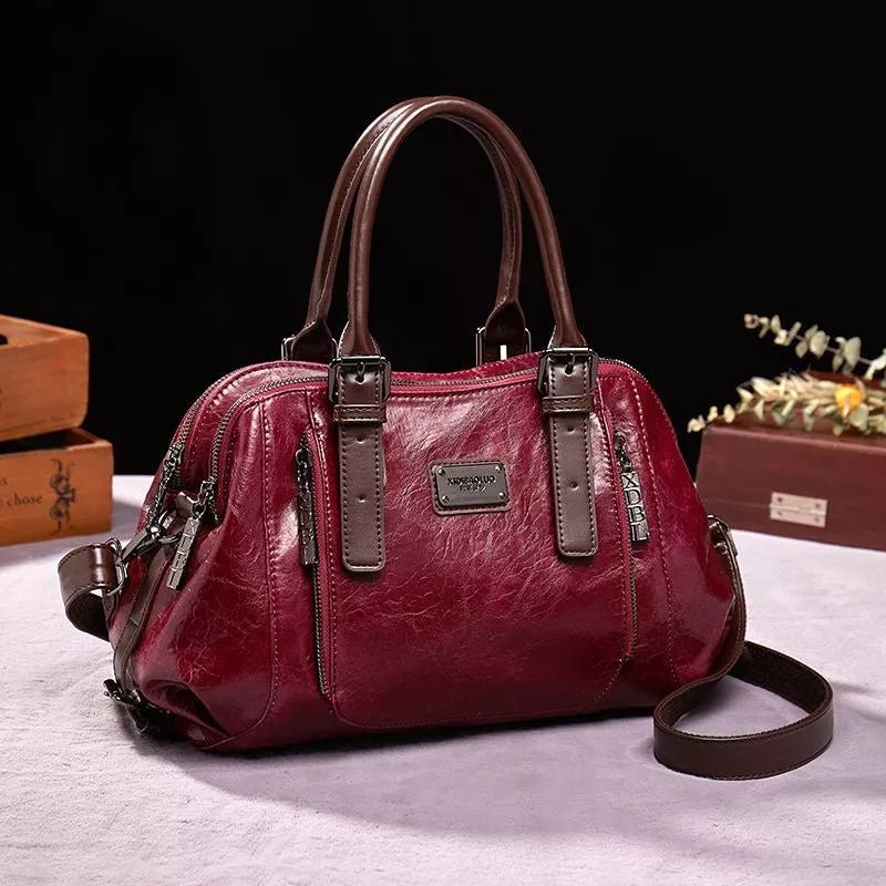 Morino | Elegante Italiaanse Leren Tas-Handtassen-Calora-Rood - Borgo-Calora