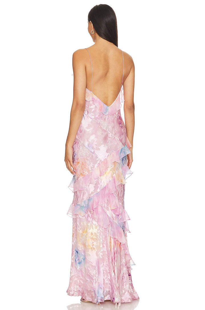 Mouwloze Lange Jurk Voor Dames Elegant Zomer En Avond-Zomer Jurken-Calora-Roze-6 - 8 (S)-Calora