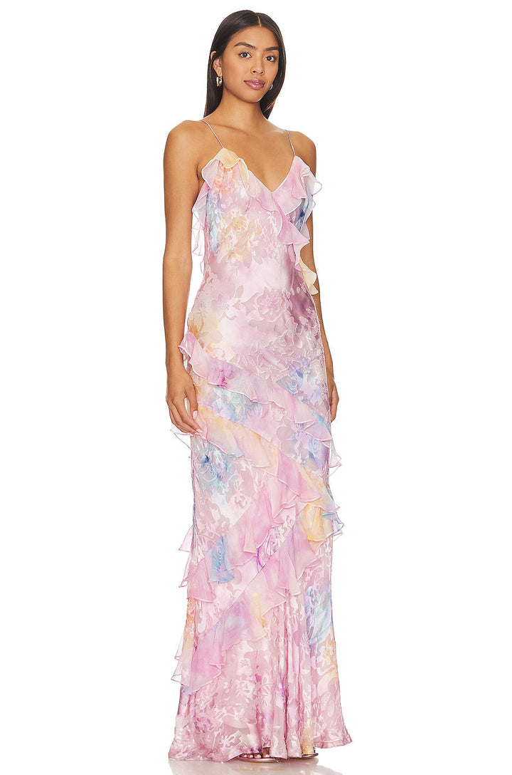 Mouwloze Lange Jurk Voor Dames Elegant Zomer En Avond-Zomer Jurken-Calora-Roze-6 - 8 (S)-Calora
