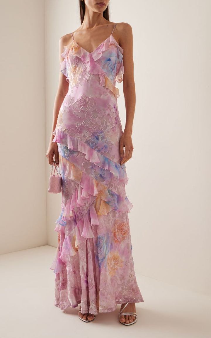 Mouwloze Lange Jurk Voor Dames Elegant Zomer En Avond-Zomer Jurken-Calora-Roze-6 - 8 (S)-Calora