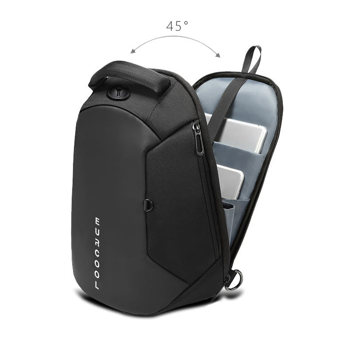 CALORA_ Multifunctionele Schouder heup tas met USB-poort voor Laptop tot 17,3 inch