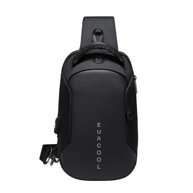 CALORA_ Multifunctionele Schouder heup tas met USB-poort voor Laptop tot 17,3 inch