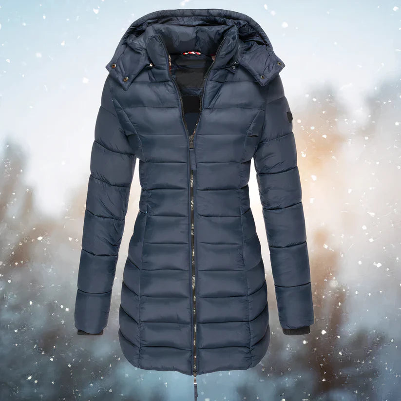Mystara | Warme Elegante Jas-Zomer Jassen-Calora-Blauw-S-Calora