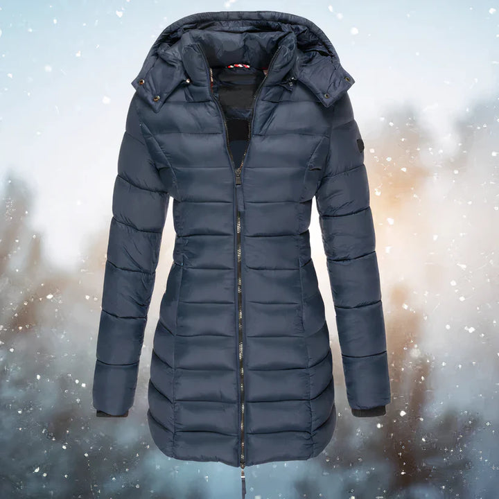 Mystara | Warme Elegante Jas-Zomer Jassen-Calora-Blauw-S-Calora