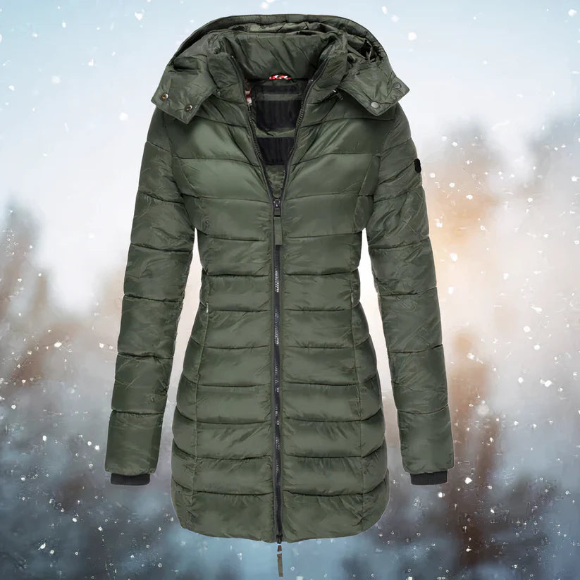 Mystara | Warme Elegante Jas-Zomer Jassen-Calora-Groen-S-Calora
