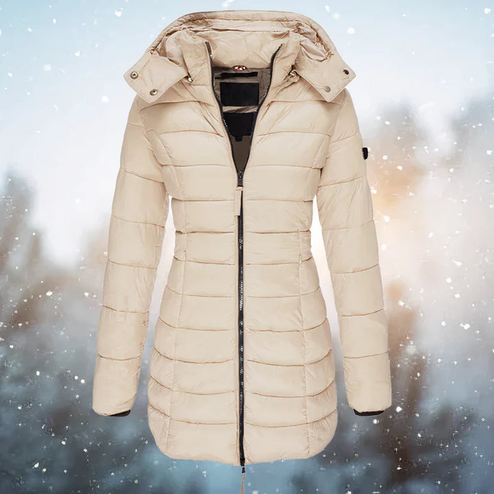 Mystara | Warme Elegante Jas-Zomer Jassen-Calora-Khaki-S-Calora