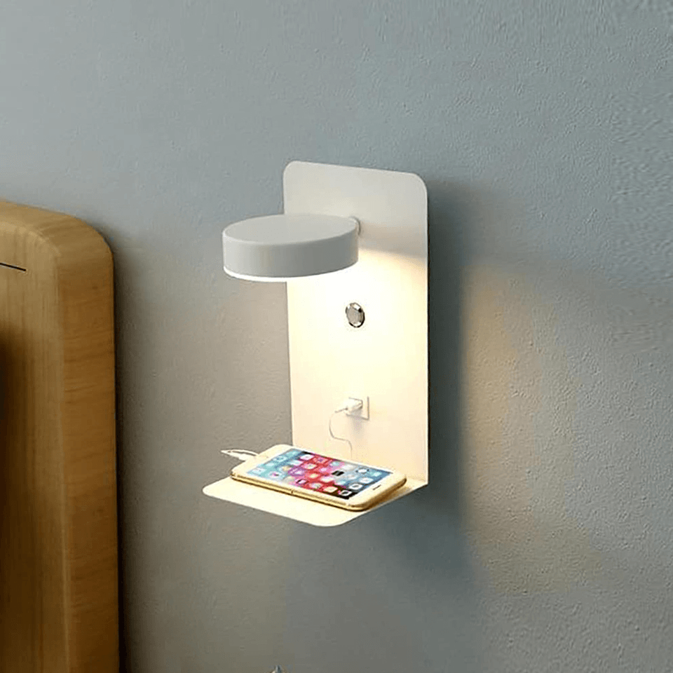 CALORA_ Nachtlamp met Oplader en 90° Draaibaar Oplaadstation