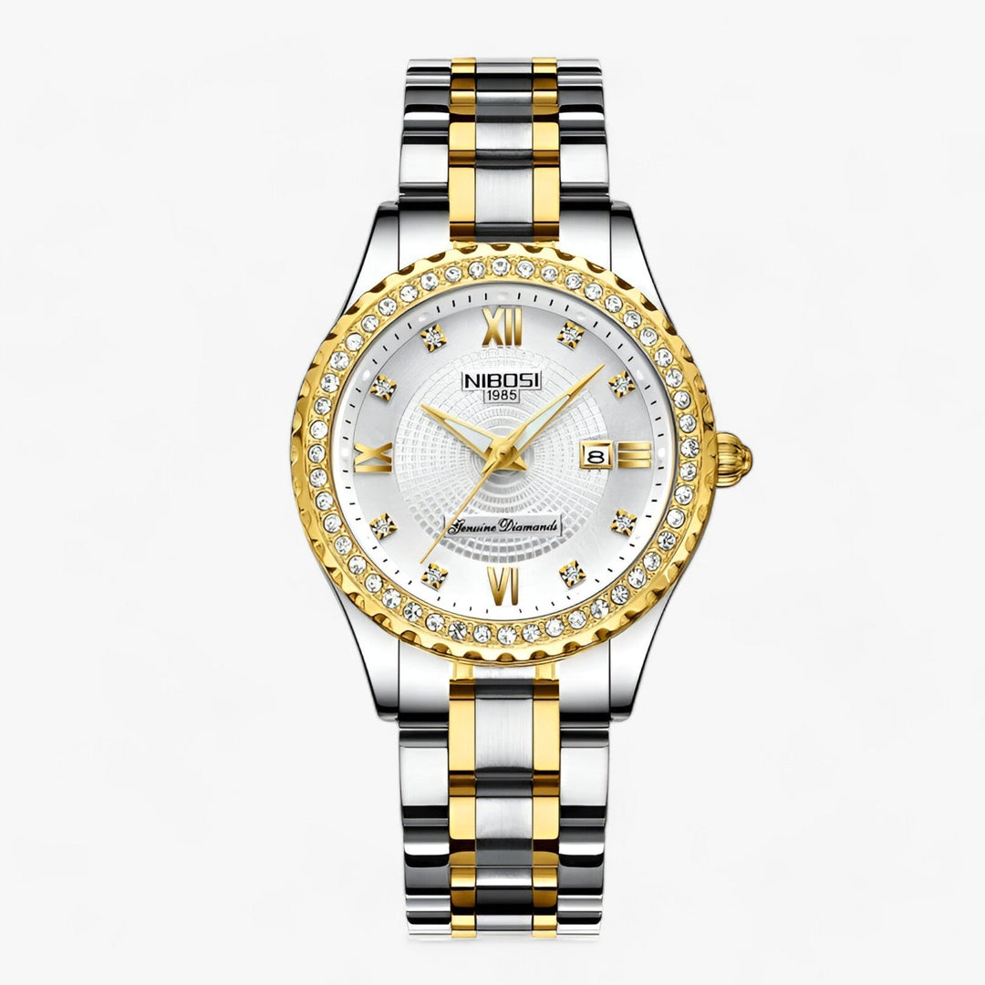 Nibosi 1985 | Premium Gouden Horloge-Horloges-Calora-Wit-Calora