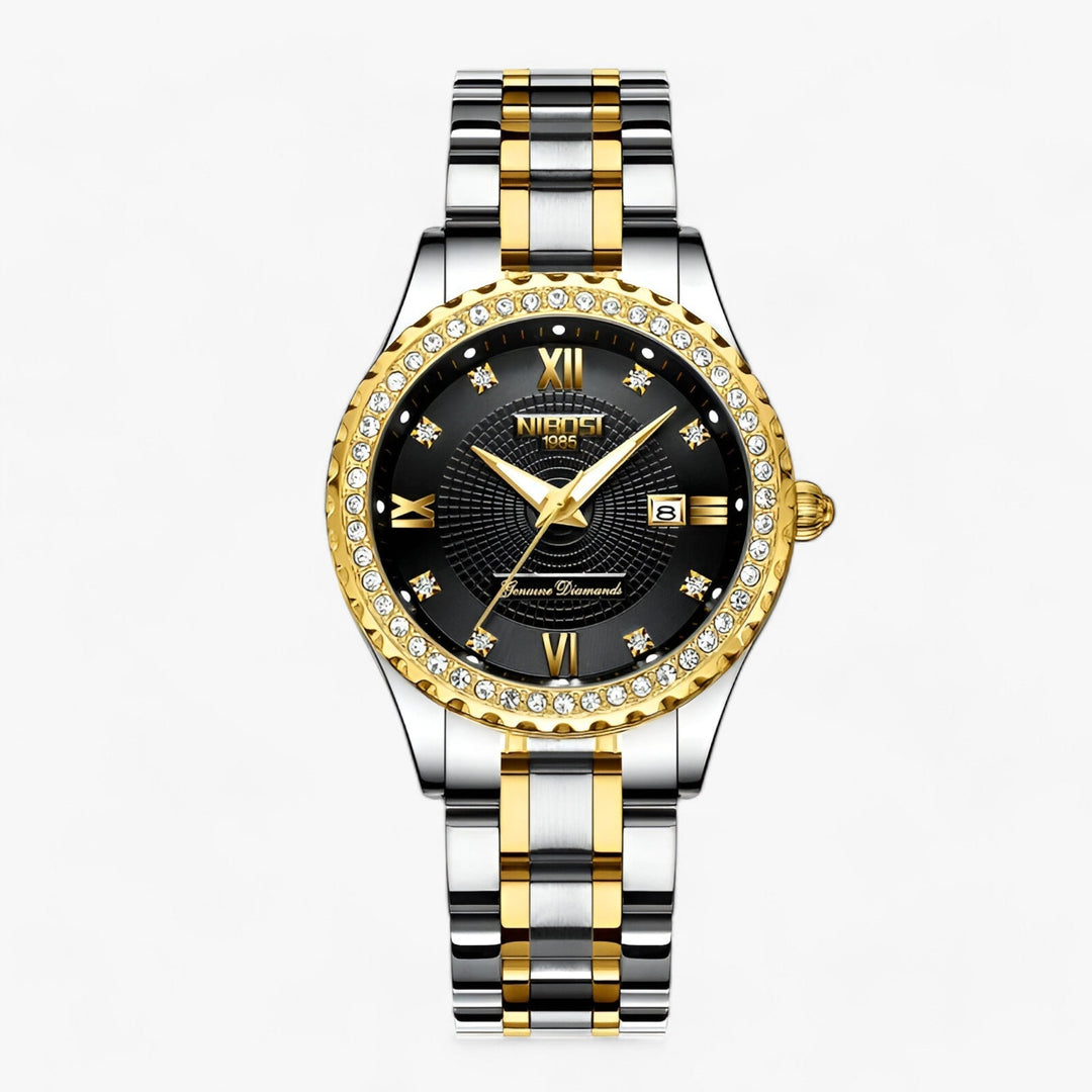 Nibosi 1985 | Premium Gouden Horloge-Horloges-Calora-Zwart-Calora