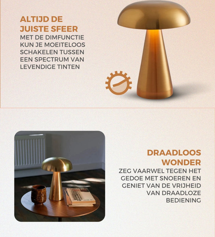 NightGlow | Draadloze Touch Nachtlamp-Elektronica/Gadgets-Calora-Koper-Calora