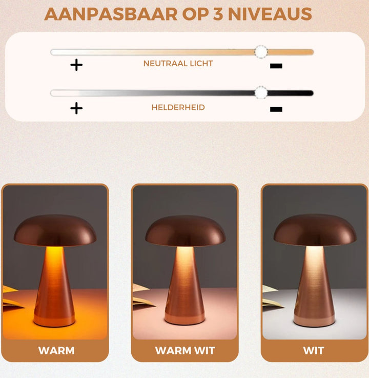 NightGlow | Draadloze Touch Nachtlamp-Elektronica/Gadgets-Calora-Koper-Calora