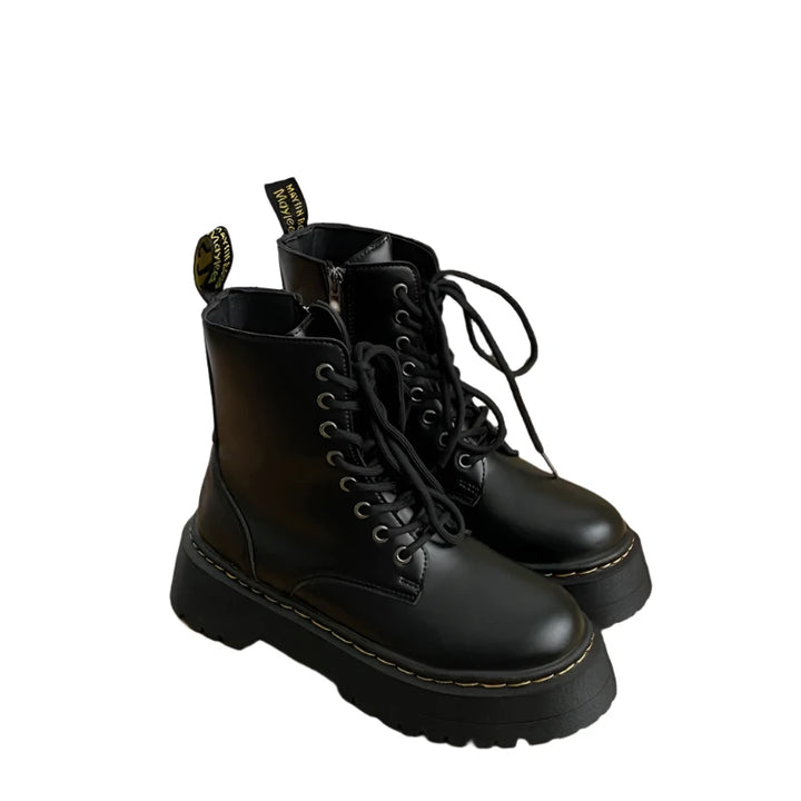 Noa | Chunky Leren Dames Laarzen met hoge zool-Laarzen-Calora-37-Calora