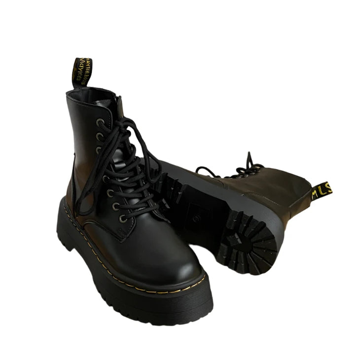 Noa | Chunky Leren Dames Laarzen met hoge zool-Laarzen-Calora-37-Calora