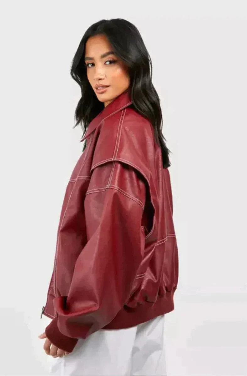 CALORA_ Noéla | Oversized Leren Jas voor Dames