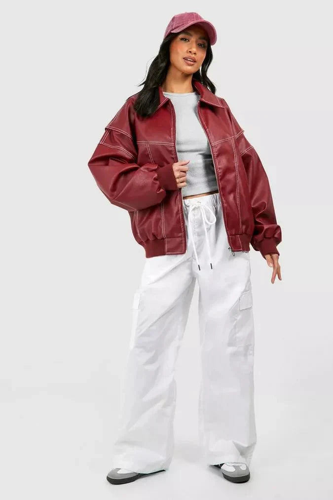 CALORA_ Noéla | Oversized Leren Jas voor Dames