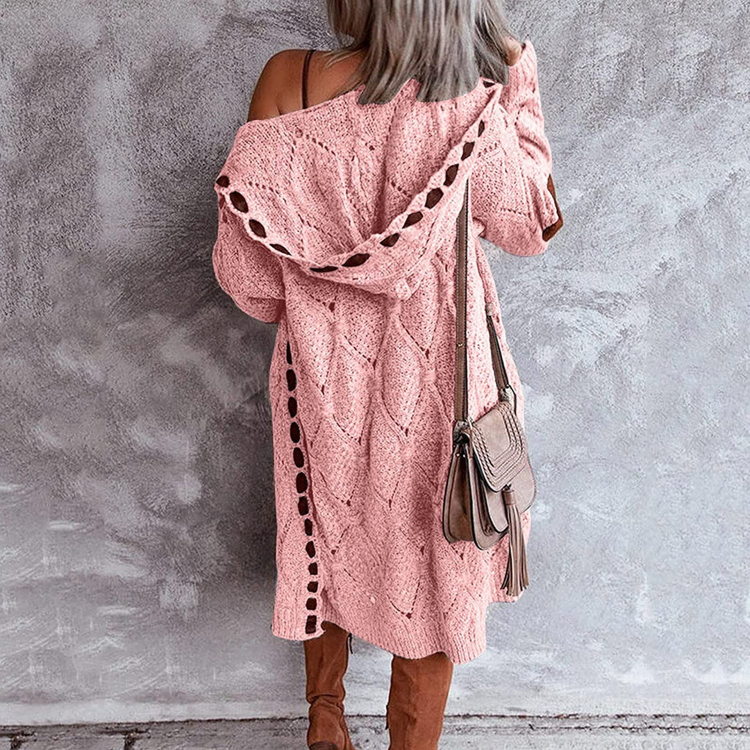 CALORA_ Noéla | Stijlvol Lang Vest met Capuchon