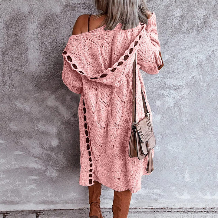 CALORA_ Noéla | Stijlvol Lang Vest met Capuchon