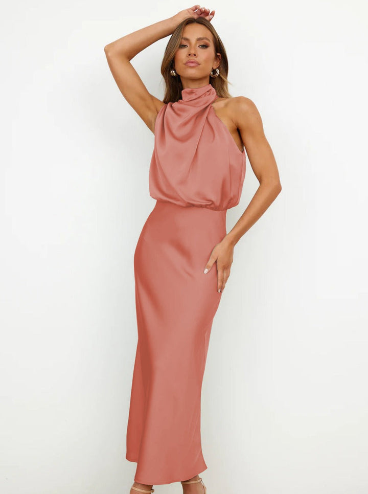 Noemí | Elegante roze halternek Jurk-Feest Jurken-Calora-S-Calora