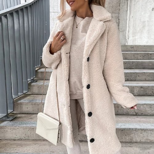 Nomi | Unieke Teddy herfst Jas-Zomer Jassen-Calora-Beige-S-Calora