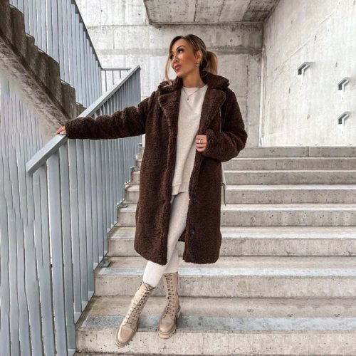 Nomi | Unieke Teddy herfst Jas-Zomer Jassen-Calora-Beige-S-Calora