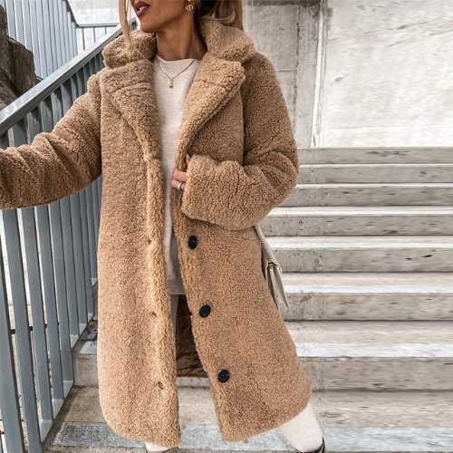 Nomi | Unieke Teddy herfst Jas-Zomer Jassen-Calora-Beige-S-Calora