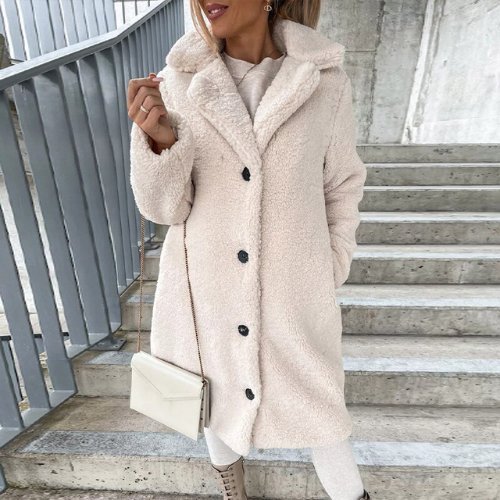 Nomi | Unieke Teddy herfst Jas-Zomer Jassen-Calora-Wit-S-Calora