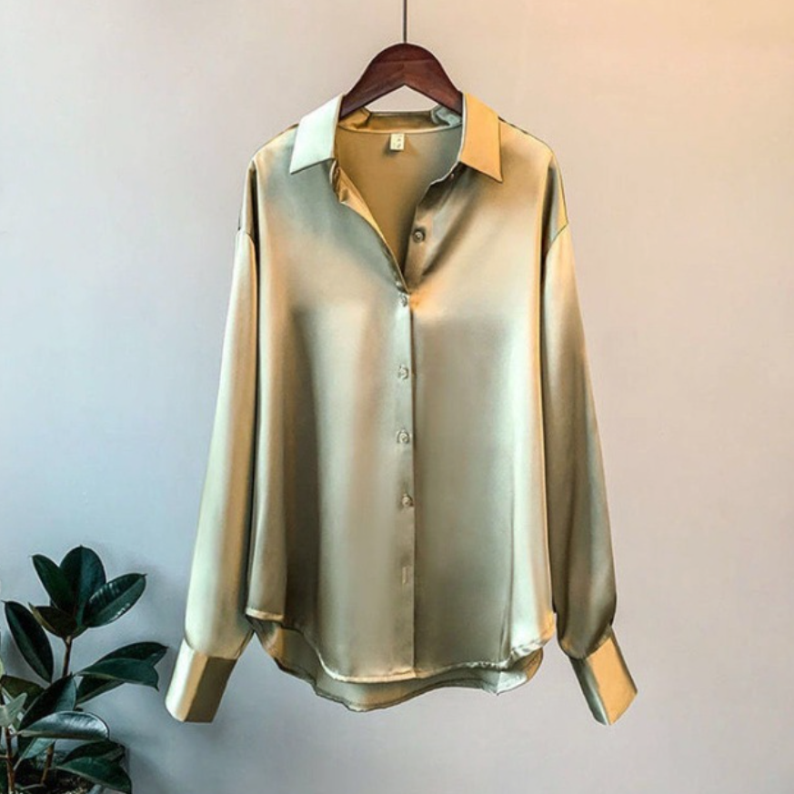 CALORA_ Norielle | Satijnen Dames Blouse