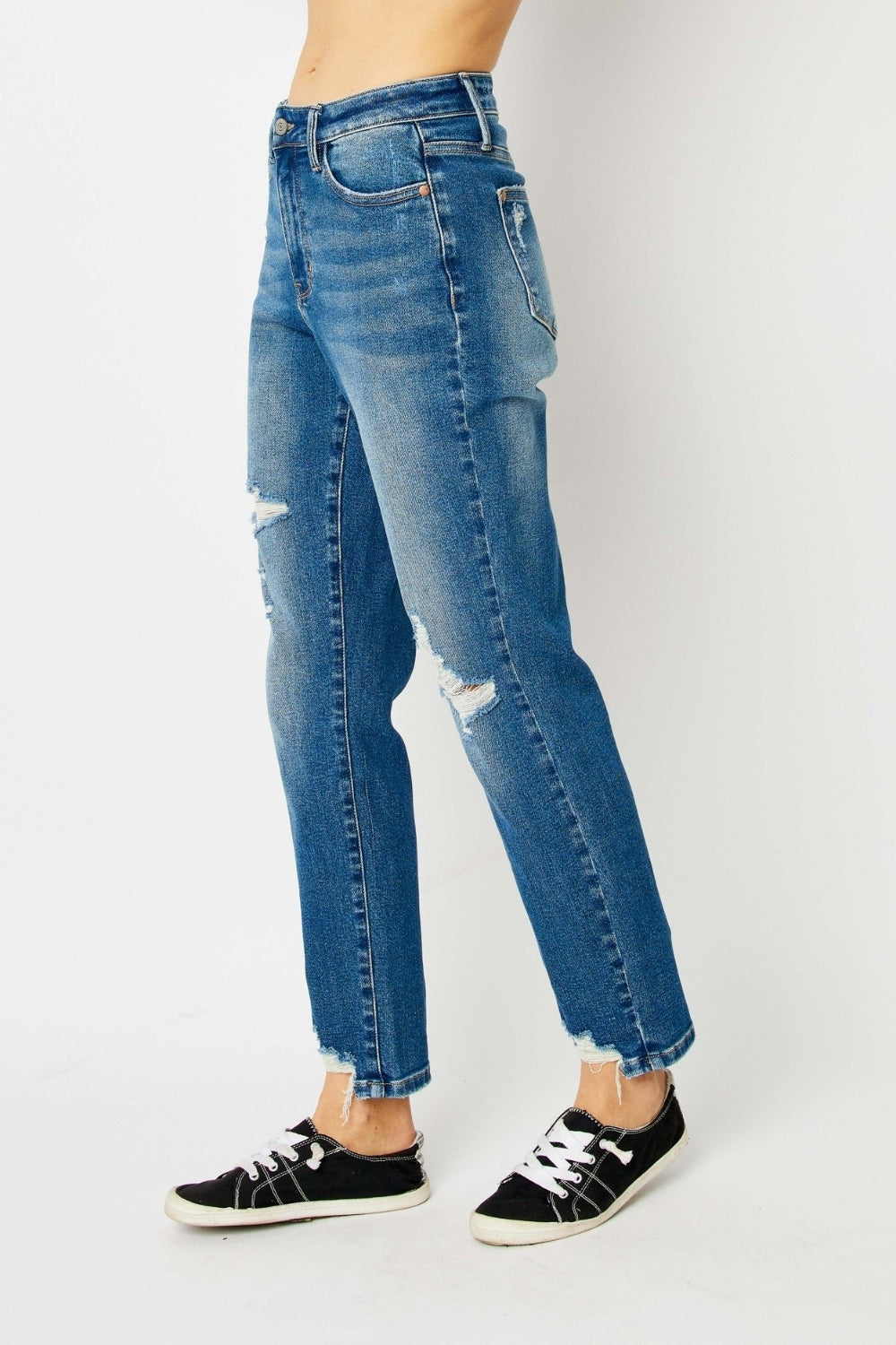 Norine | Distressed Fit Spijkerbroek-Wijde Broeken-Calora-S-Calora