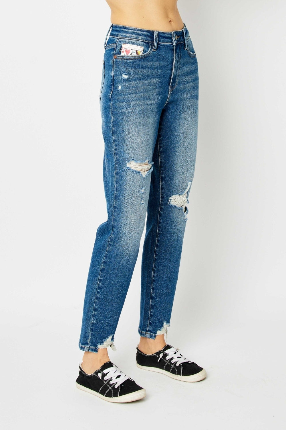 Norine | Distressed Fit Spijkerbroek-Wijde Broeken-Calora-S-Calora