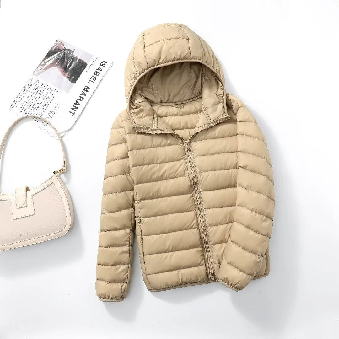 Nova | Licht & Slanke Dons Jas-Zomer Jassen-Calora-Beige-M-Calora