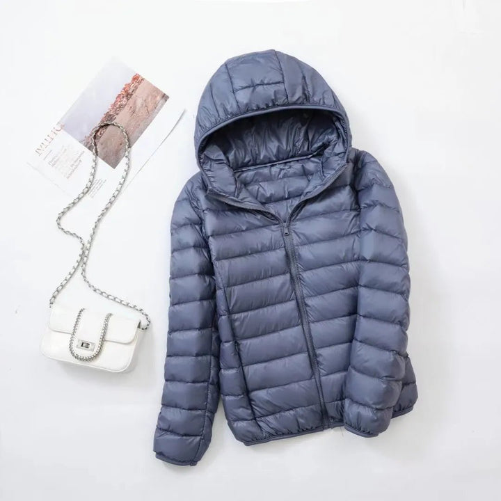 Nova | Licht & Slanke Dons Jas-Zomer Jassen-Calora-Grijs-M-Calora