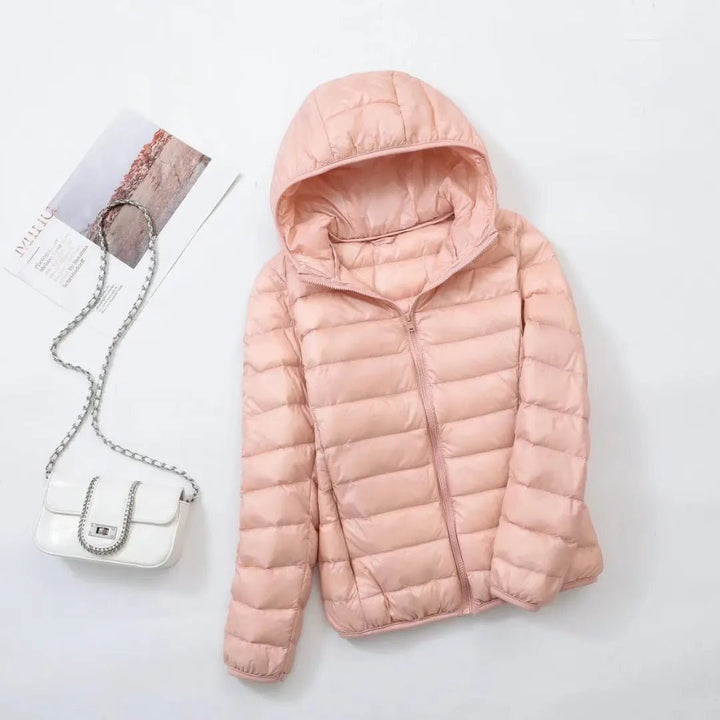 Nova | Licht & Slanke Dons Jas-Zomer Jassen-Calora-Roze-M-Calora