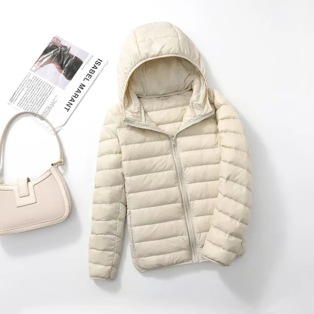 Nova | Licht & Slanke Dons Jas-Zomer Jassen-Calora-Wit-M-Calora