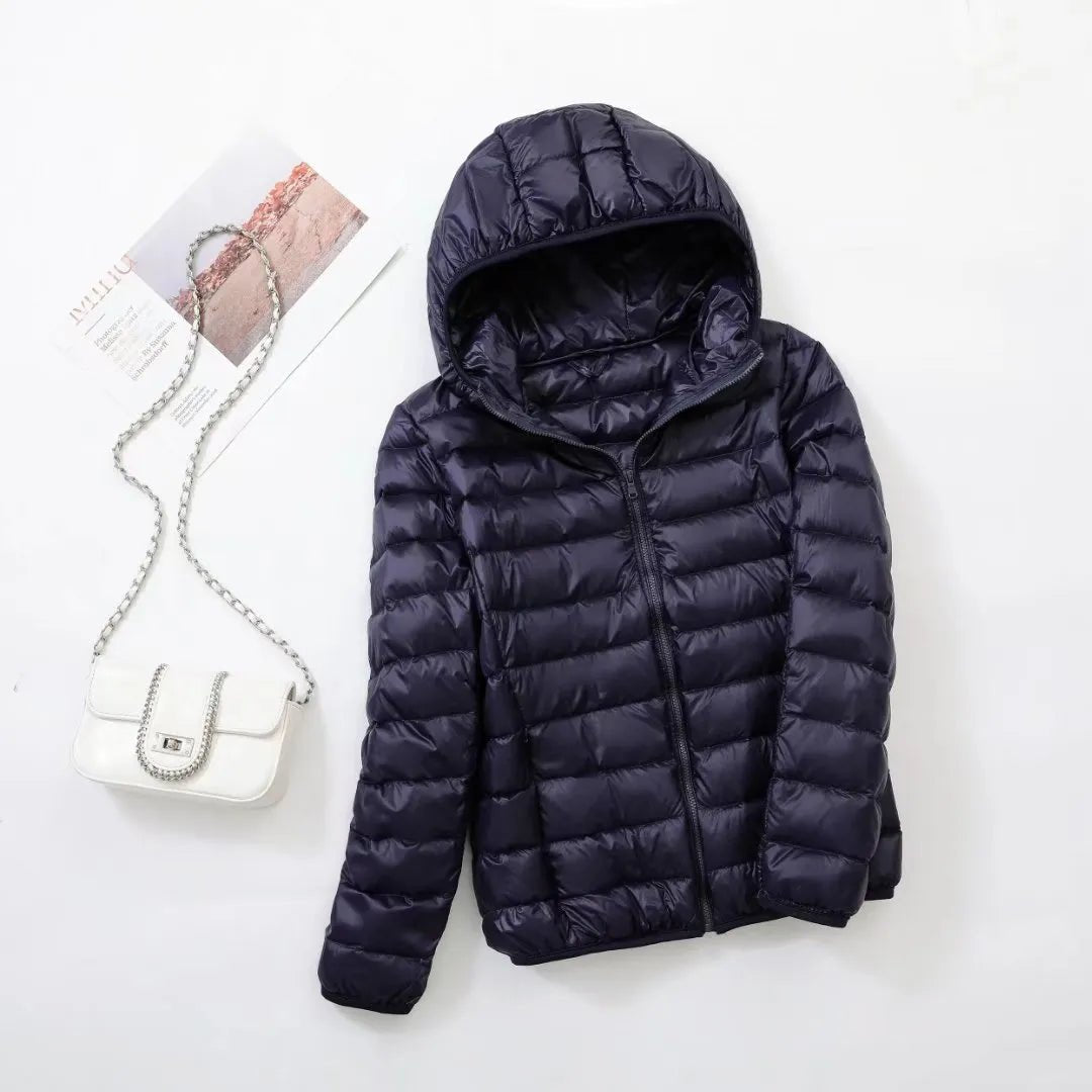 Nova | Licht & Slanke Dons Jas-Zomer Jassen-Calora-Zwart-M-Calora