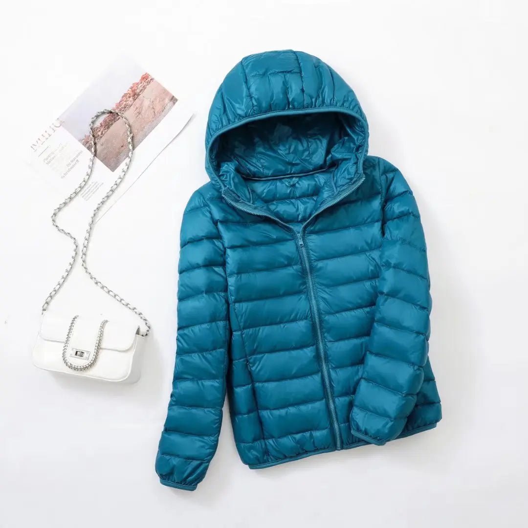 Nova | Licht & Slanke Dons Jas-Zomer Jassen-Calora-Zwart-M-Calora