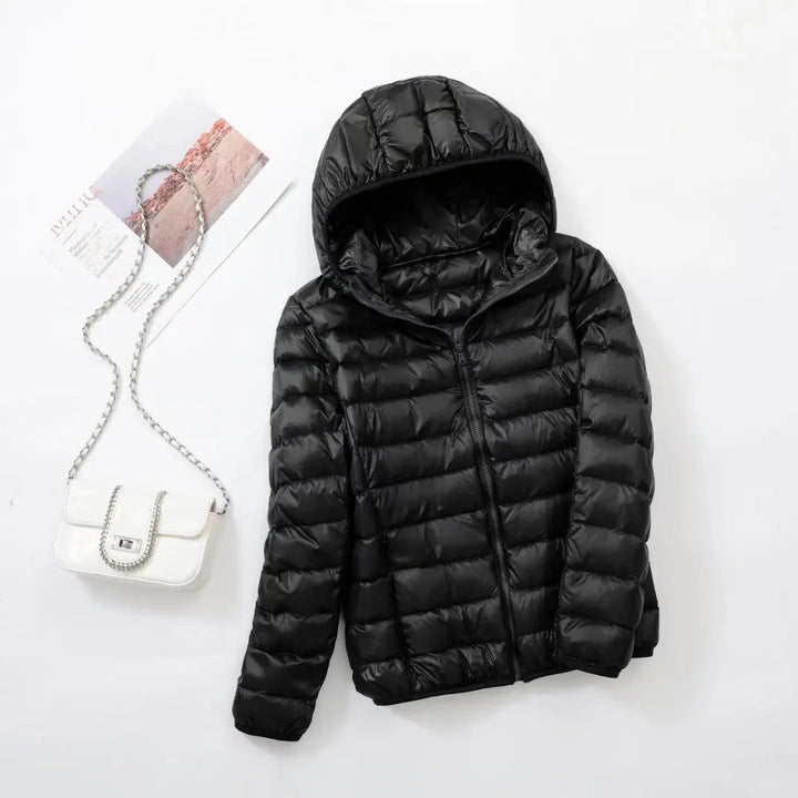 Nova | Licht & Slanke Dons Jas-Zomer Jassen-Calora-Zwart-M-Calora