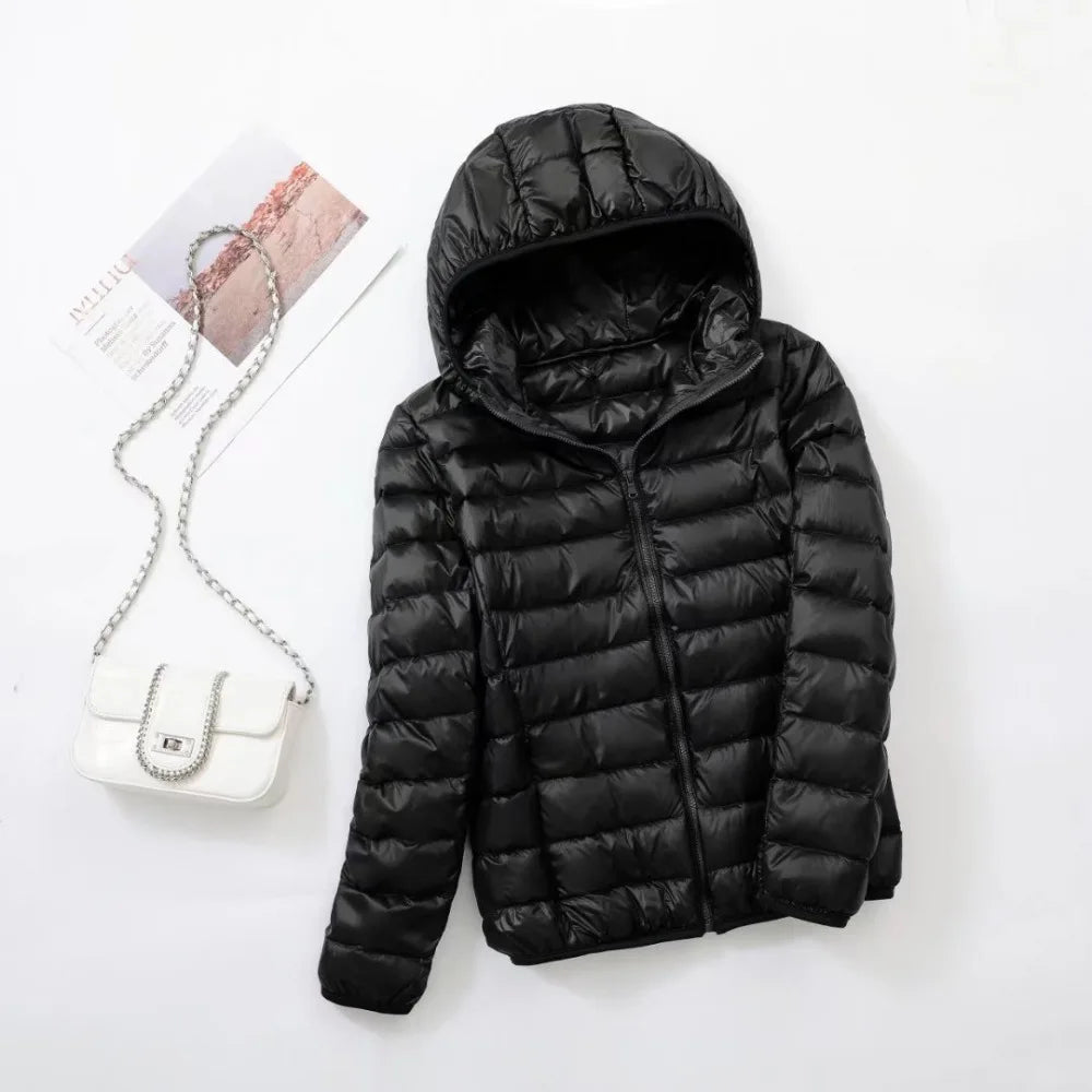 Nova | Licht & Slanke Dons Jas-Zomer Jassen-Calora-Zwart-M-Calora