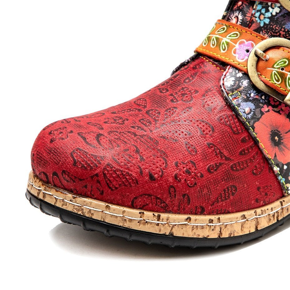 Novaris | Unieke Bloemen print Laarzen in Vegan Leer-Laarzen-Calora-35-Calora