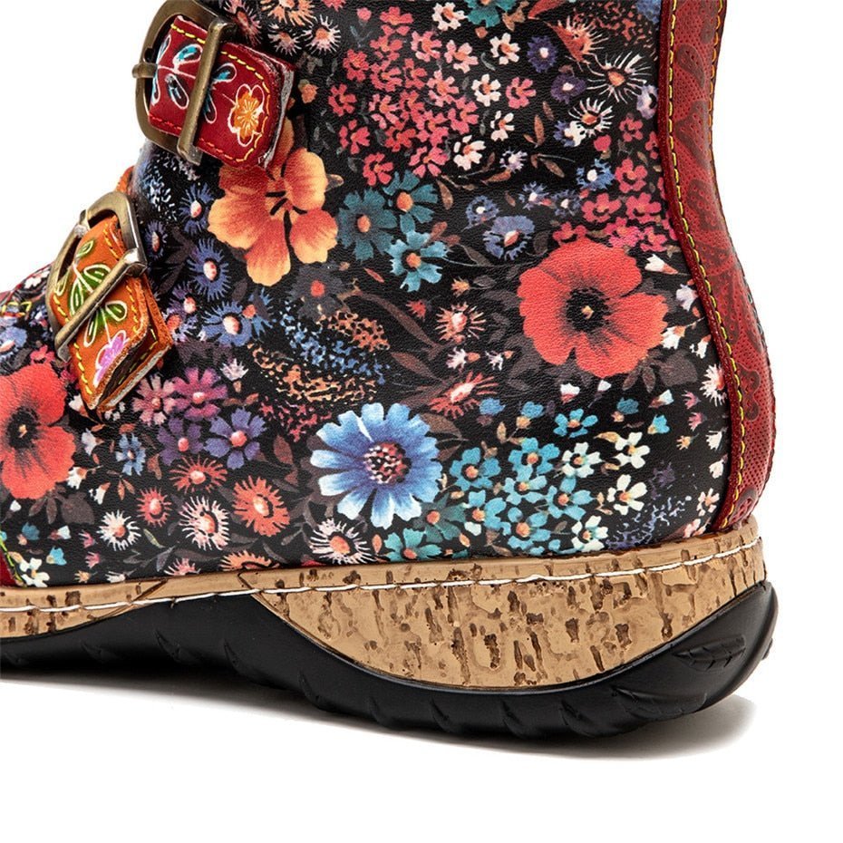 Novaris | Unieke Bloemen print Laarzen in Vegan Leer-Laarzen-Calora-35-Calora