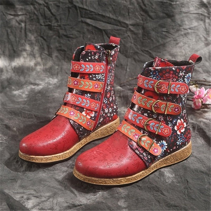 Novaris | Unieke Bloemen print Laarzen in Vegan Leer-Laarzen-Calora-35-Calora