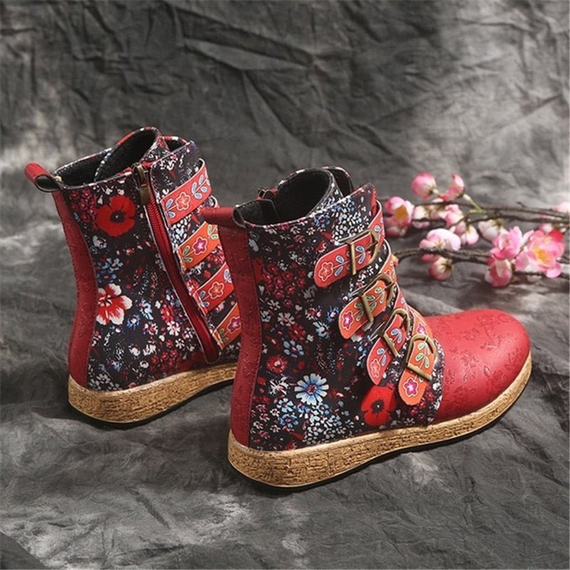 Novaris | Unieke Bloemen print Laarzen in Vegan Leer-Laarzen-Calora-35-Calora