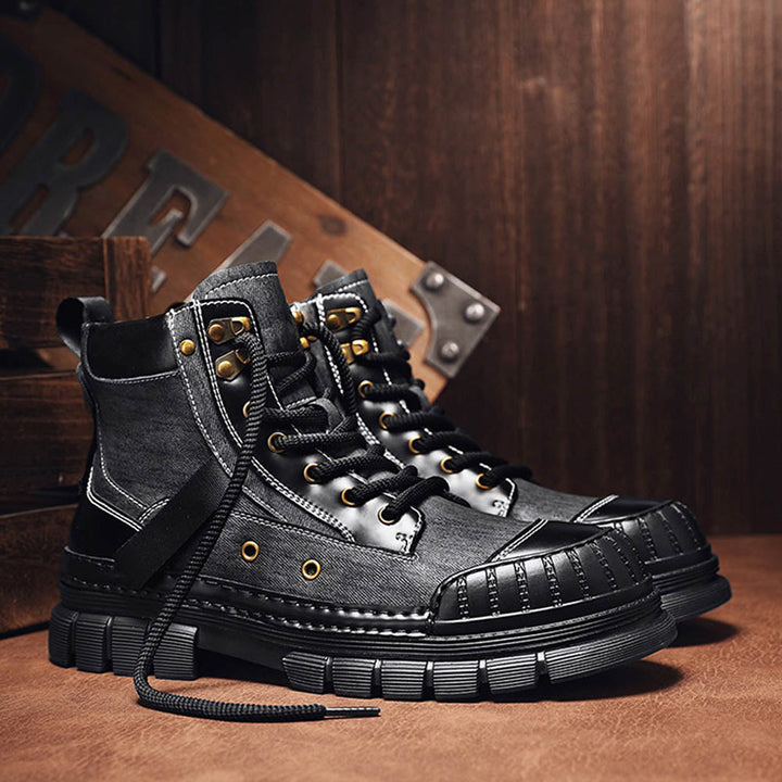 CALORA_ OakForge Veterlaarzen - Nubuck Leer, Lichtgewicht, Rubber Zool, Harde neus